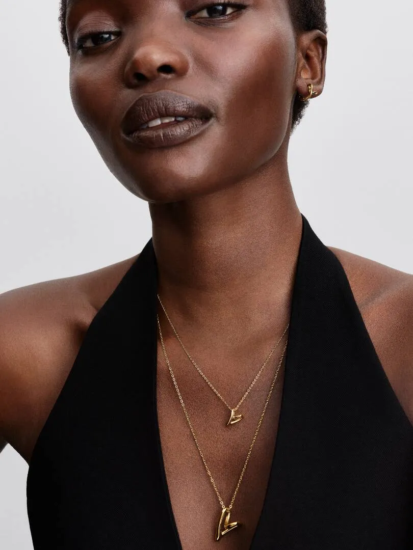 Heart 14k gold-plated collier/ 364360C00-45