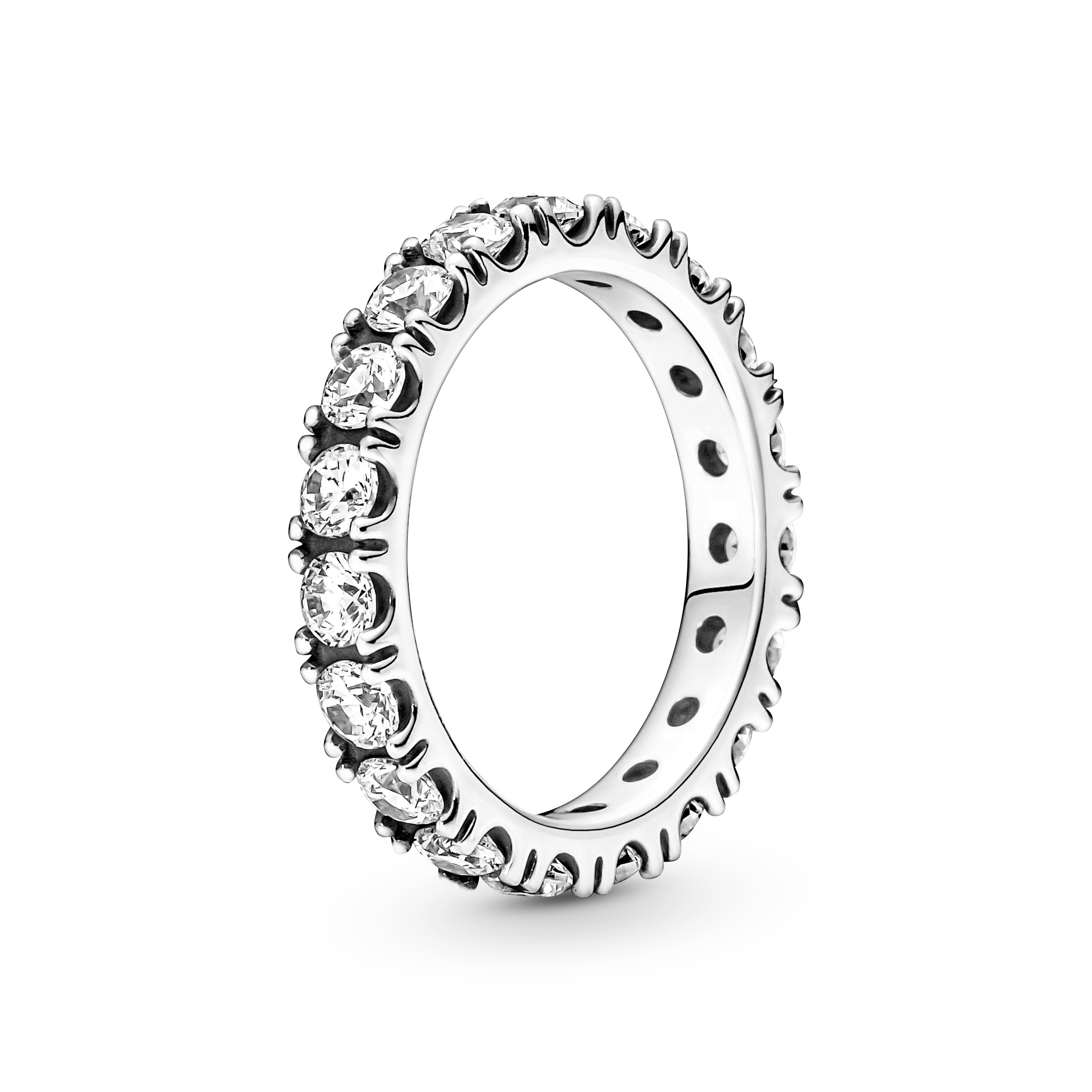 Sterling silver ring with clear cubic zirconia