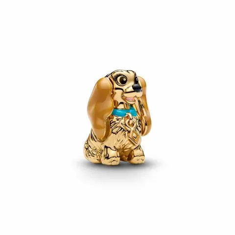Disney Lady 14k gold-plated charm black, pink, bro