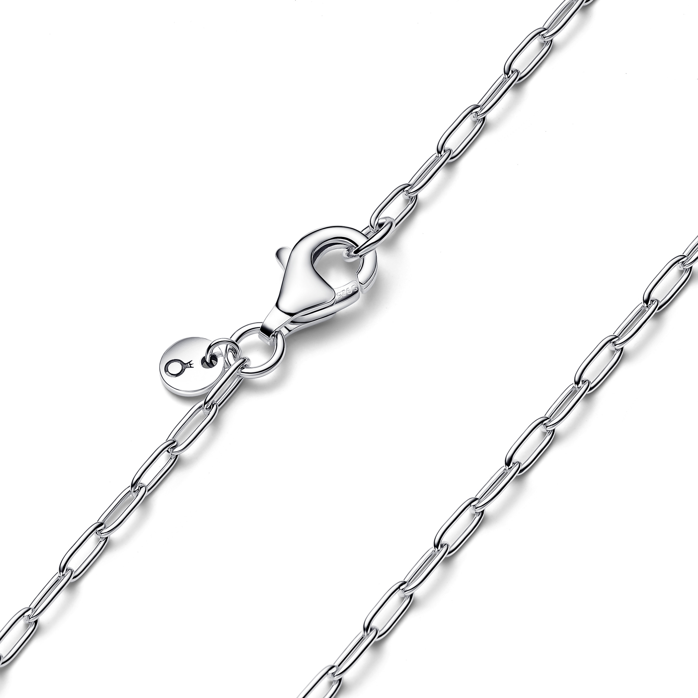 Sterling silver link necklace/ 393416C00-70