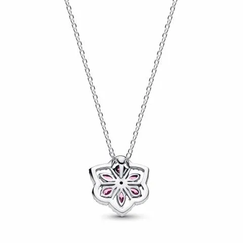 Herbarium cluster sterling silver collier with fancy pink and clear cubic zirconia / 394576C01-45