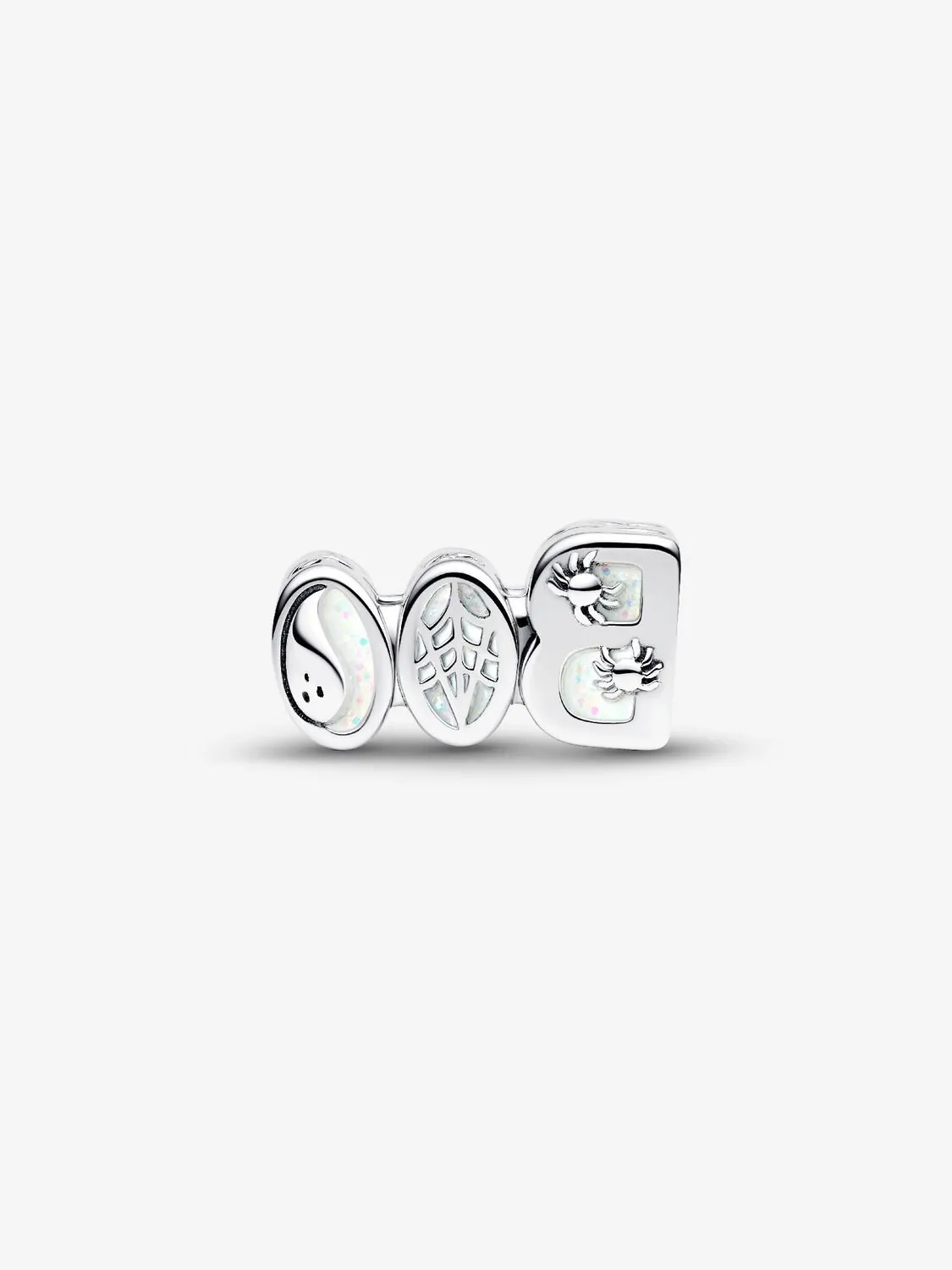 BOO sterling silver charm with clear cubic zirconia and glow in the dark enamel / 794060C01