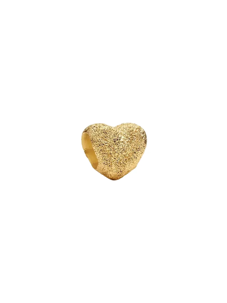 Textured heart 14k gold-plated mini charm