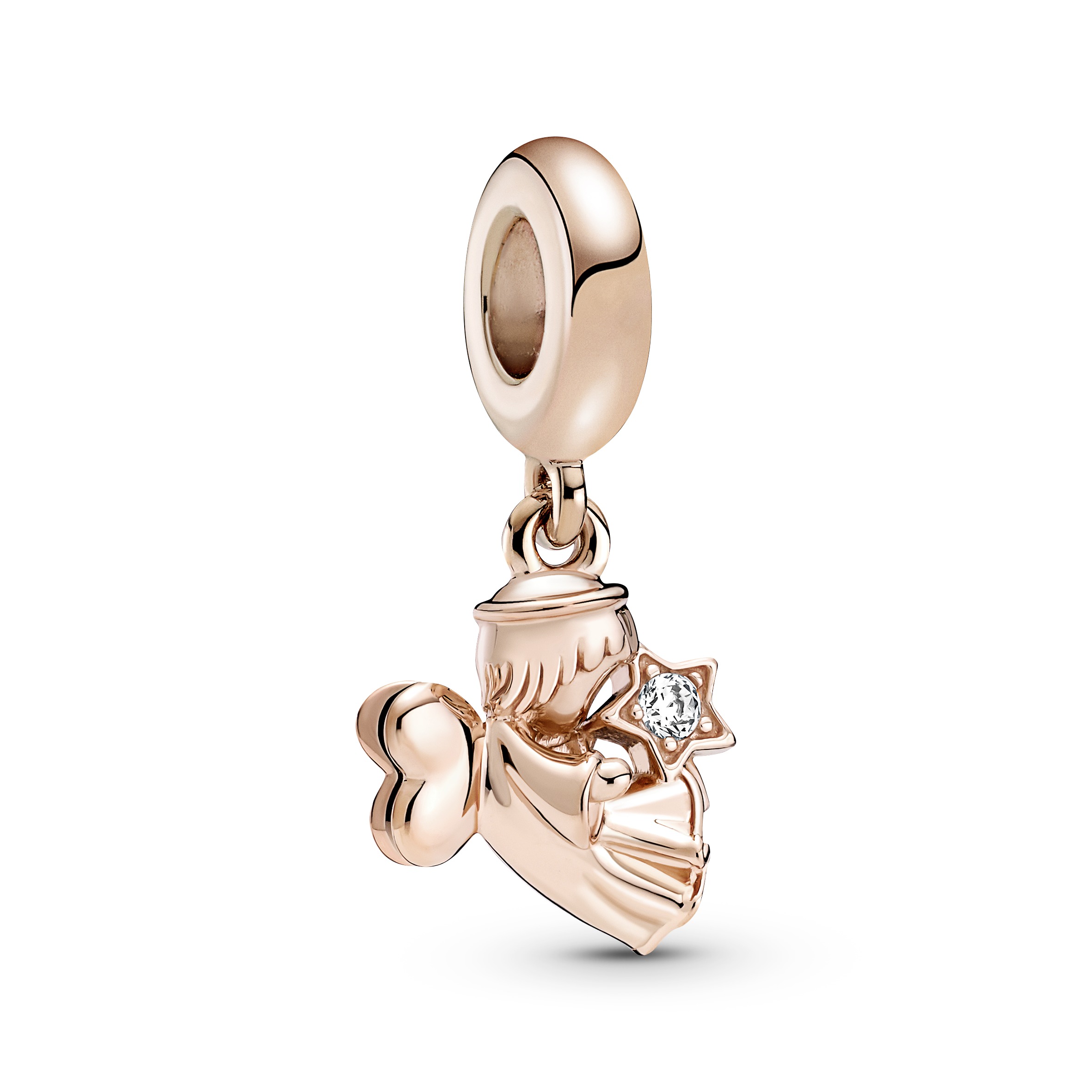 Angel 14k rose gold-plated dangle with clear cubic zirconia /789650C01
