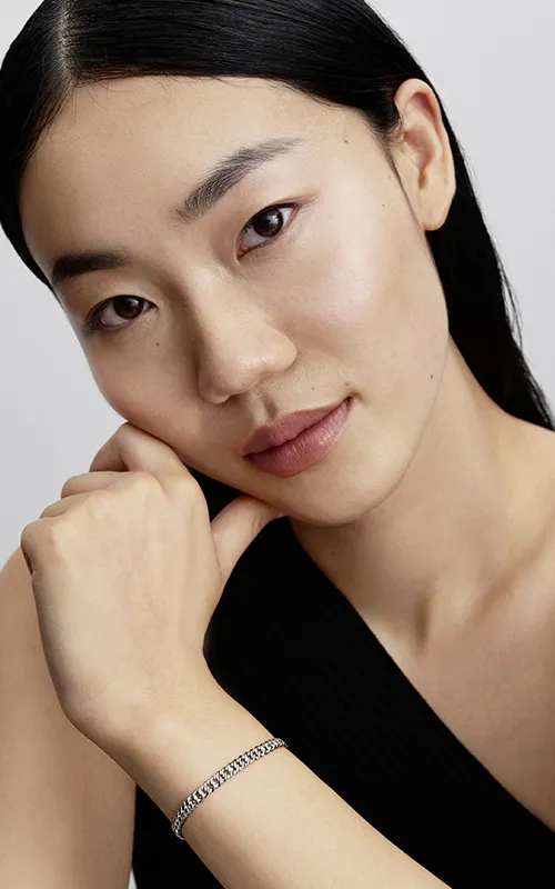 Cuban chain sterling silver bracelet