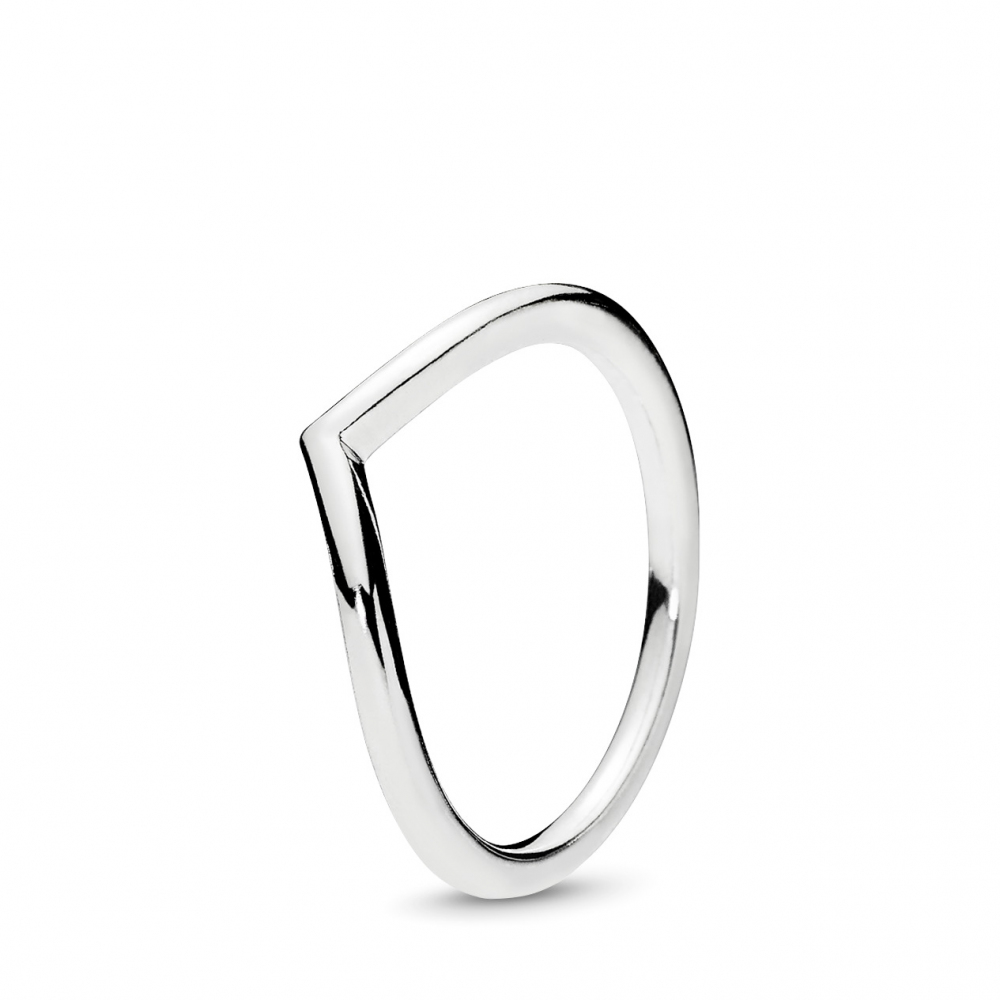 Wishbone silver ring