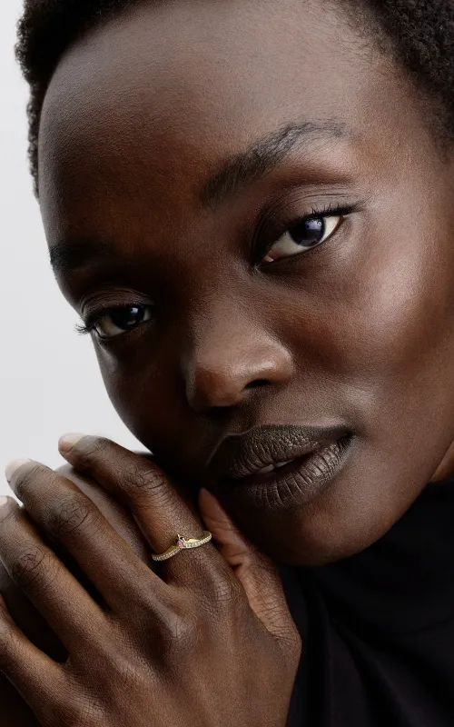 Disney Aurora 14k gold-plated ring with misty rose