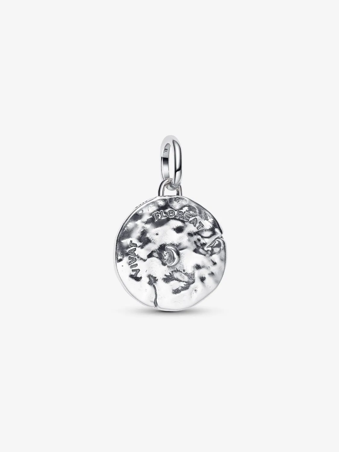 Cherry blossom sterling silver medallion with clear cubic zirconia / 794085C01