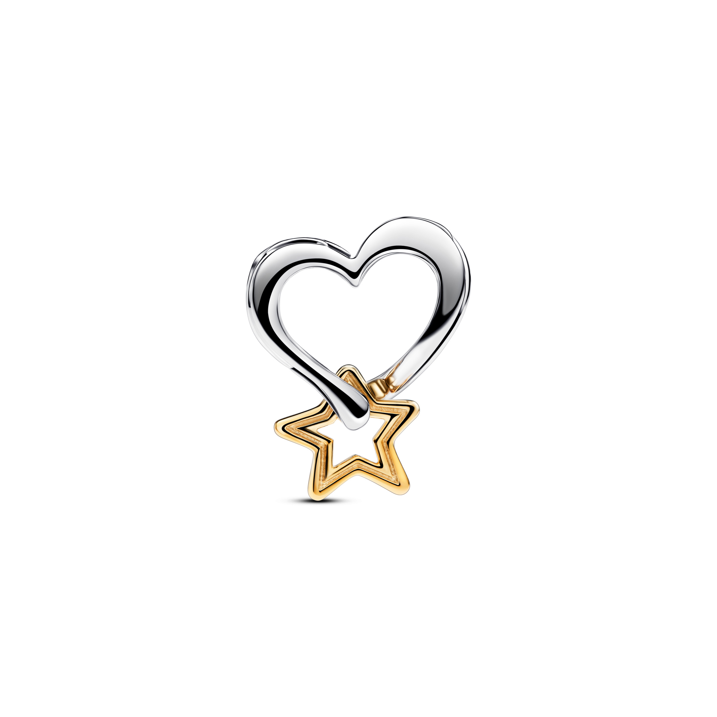 Heart and star sterling silver and 14k gold-plated charm/ 763513C00