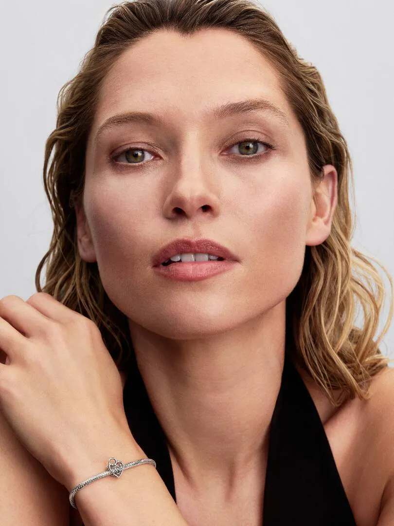 Heart padlock sterling silver charm/ 794358C00