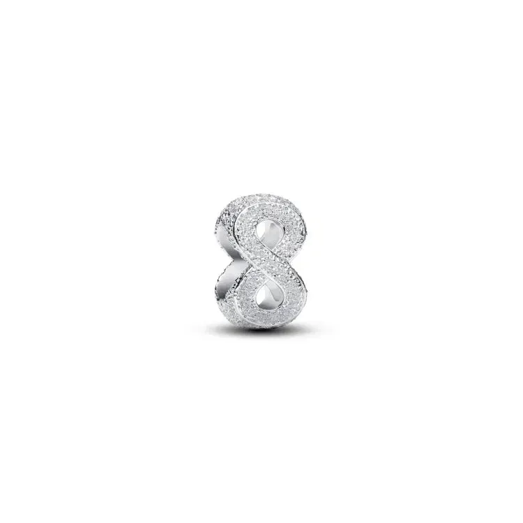 Textured infinity sterling silver mini charm