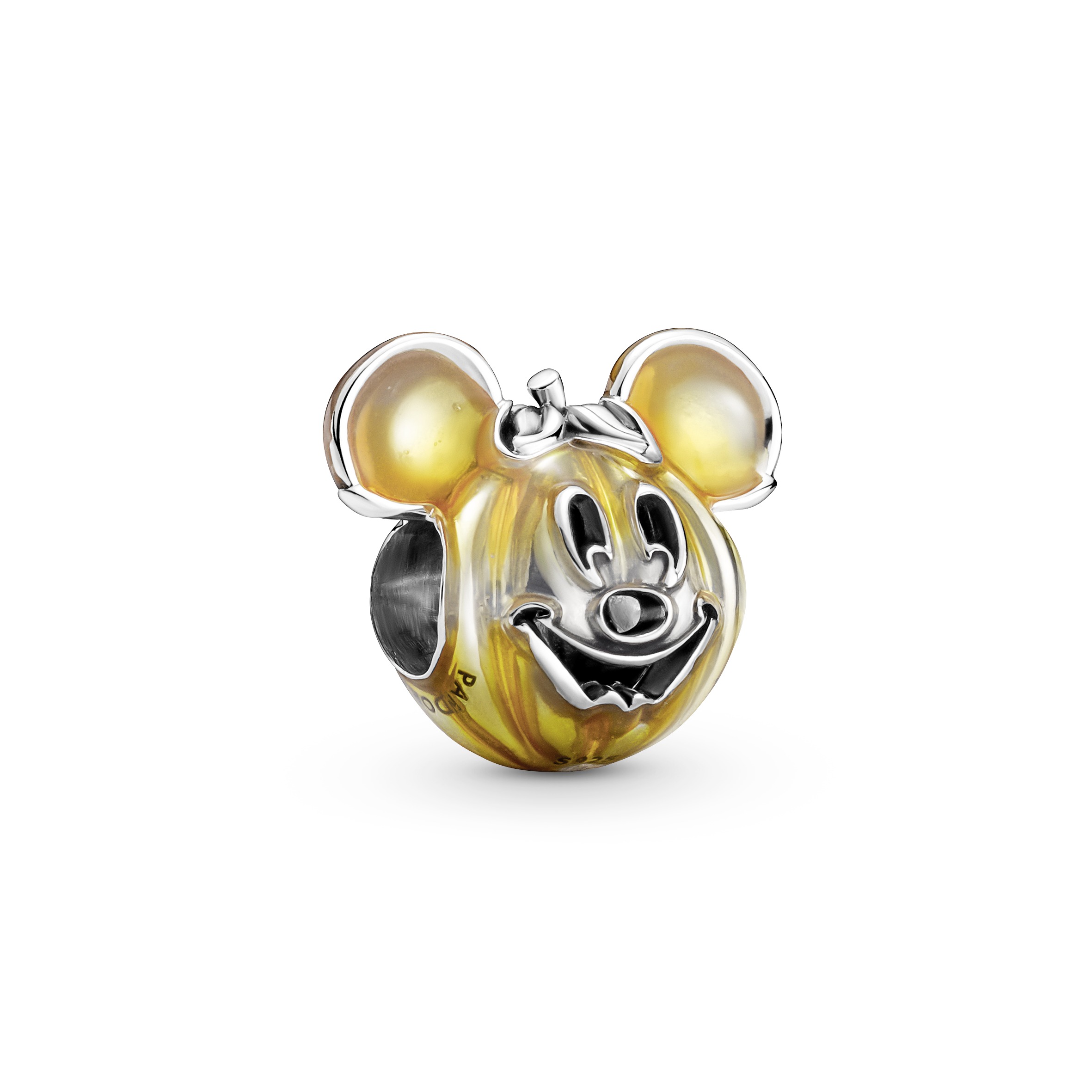 Disney Mickey Pumpkin sterling silver charmwith transparent orangeenamel /799599C01