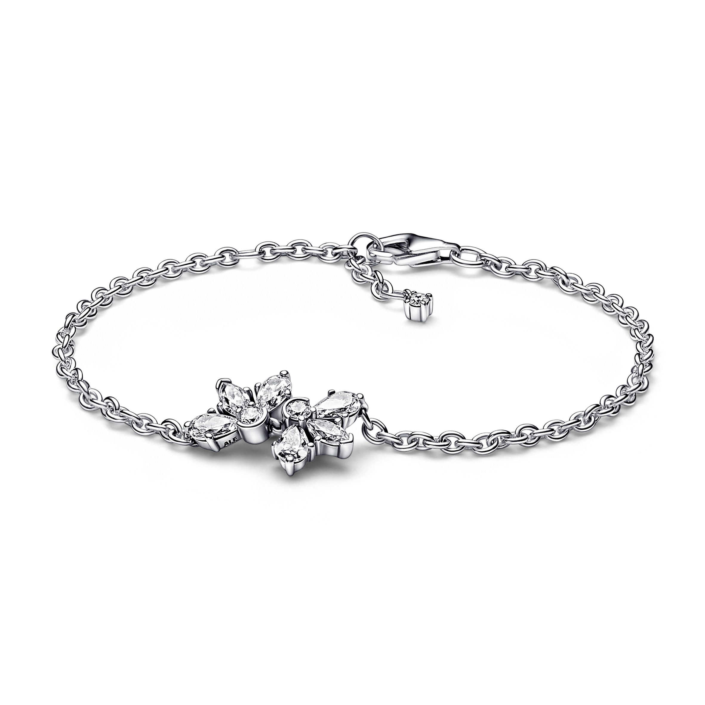 Herbarium cluster sterling silver bracelet with cl