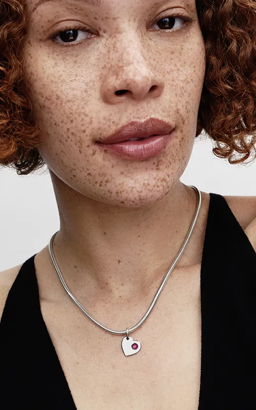 Engravable heart sterling silver dangle with true 