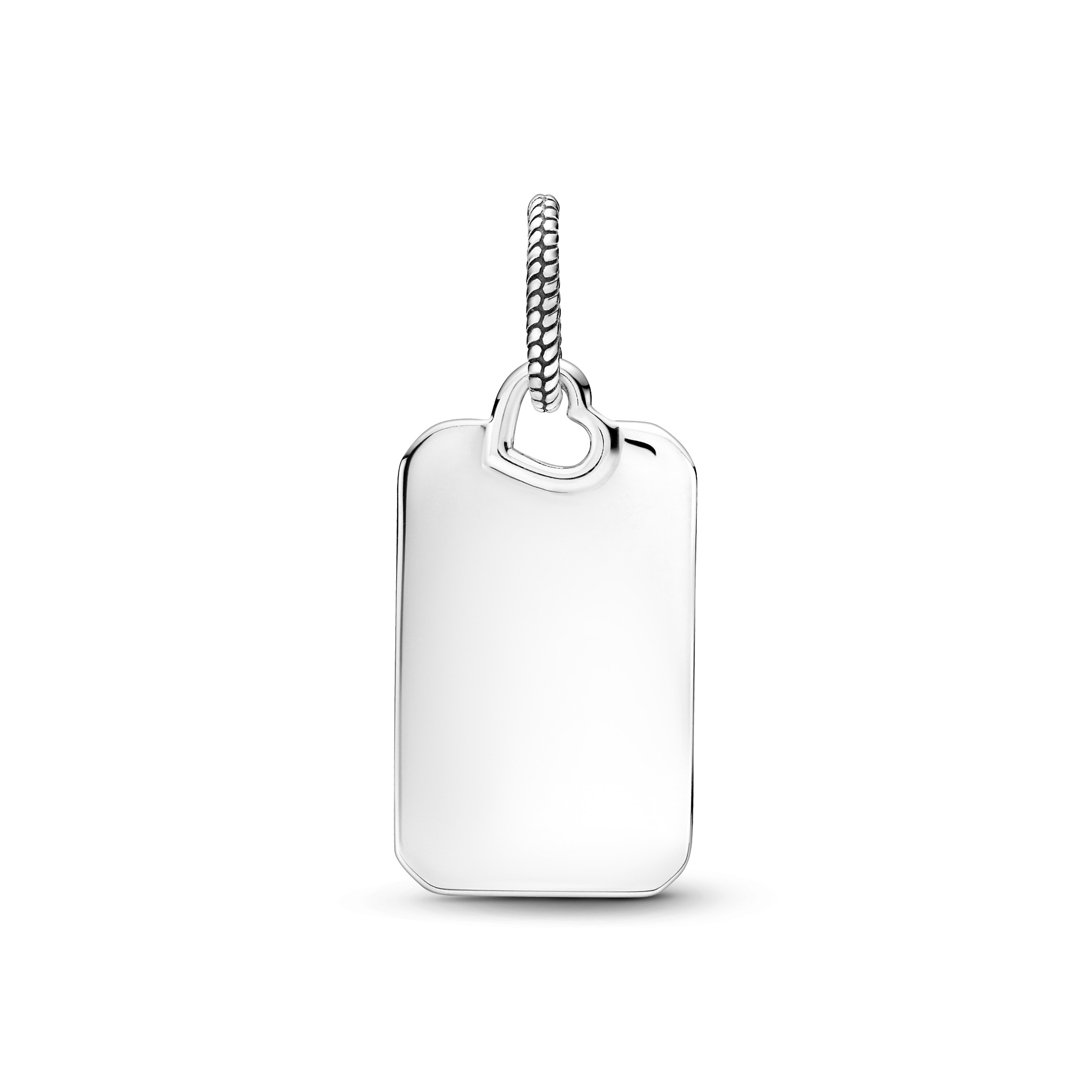 Engravable rectangle sterling silver pendant