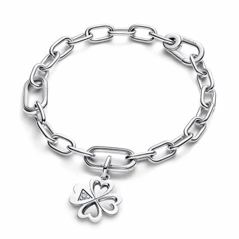 Clover sterling silver medallion with clear cubic zirconia / 793034C01