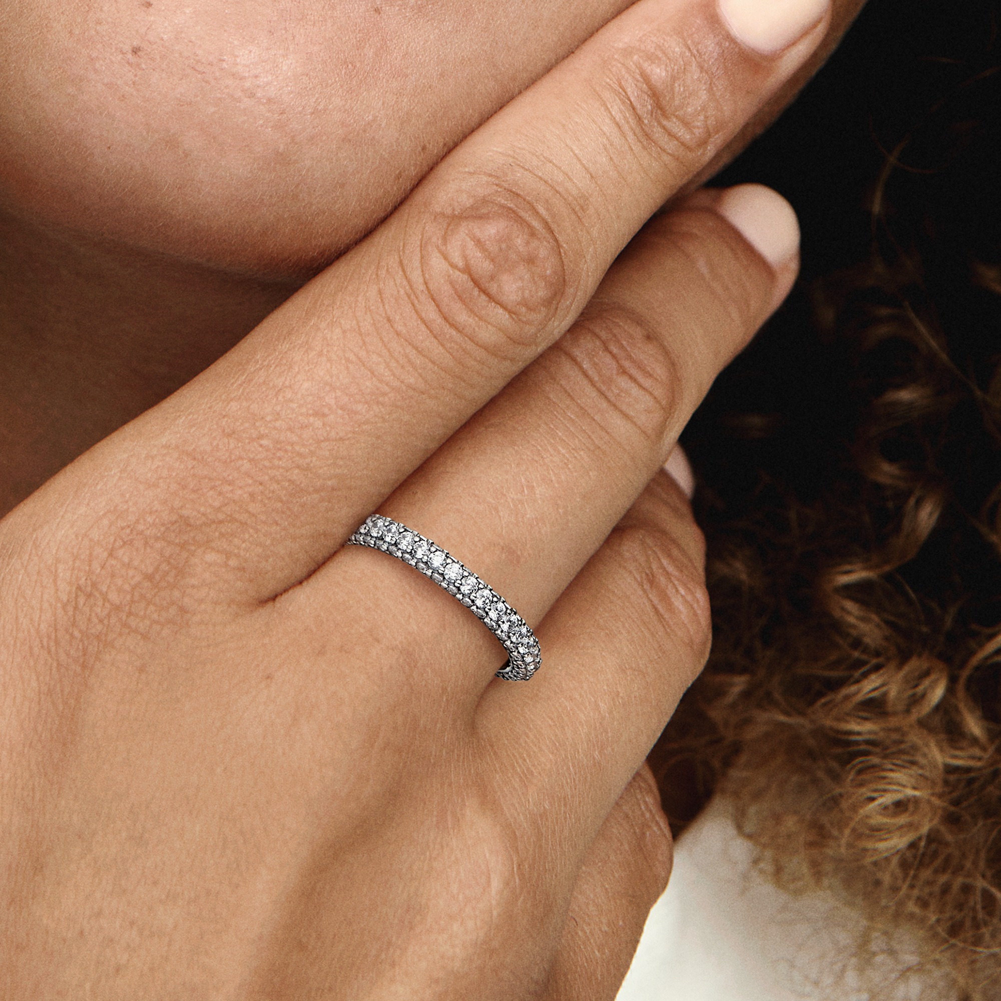 Sterling silver ring with clear cubic zirconia