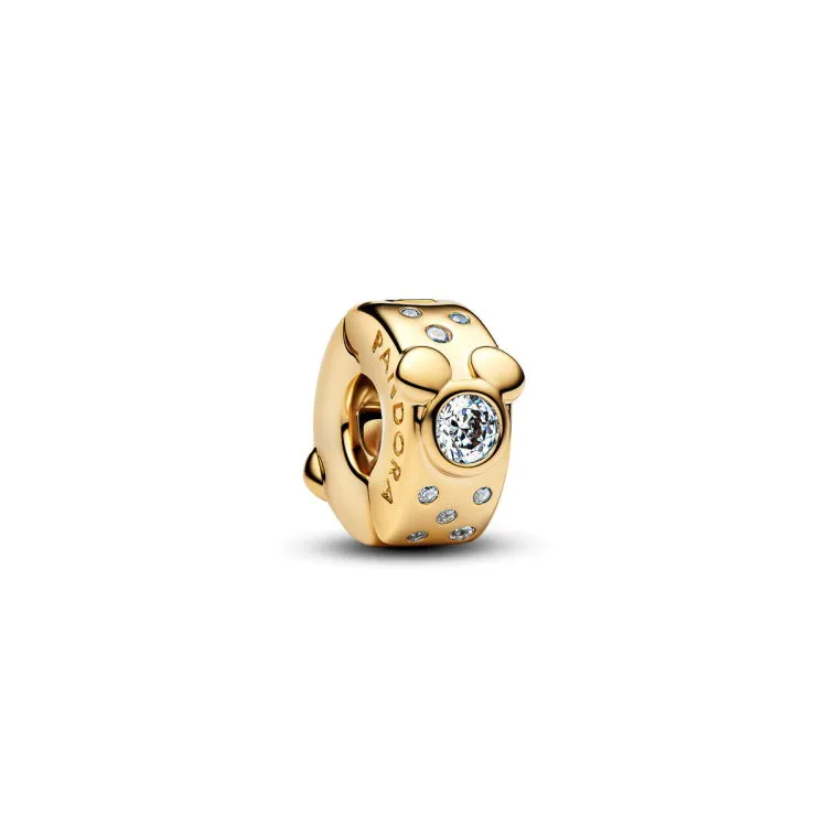 Disney Mickey and Minnie Mouse 14k gold-plated cli