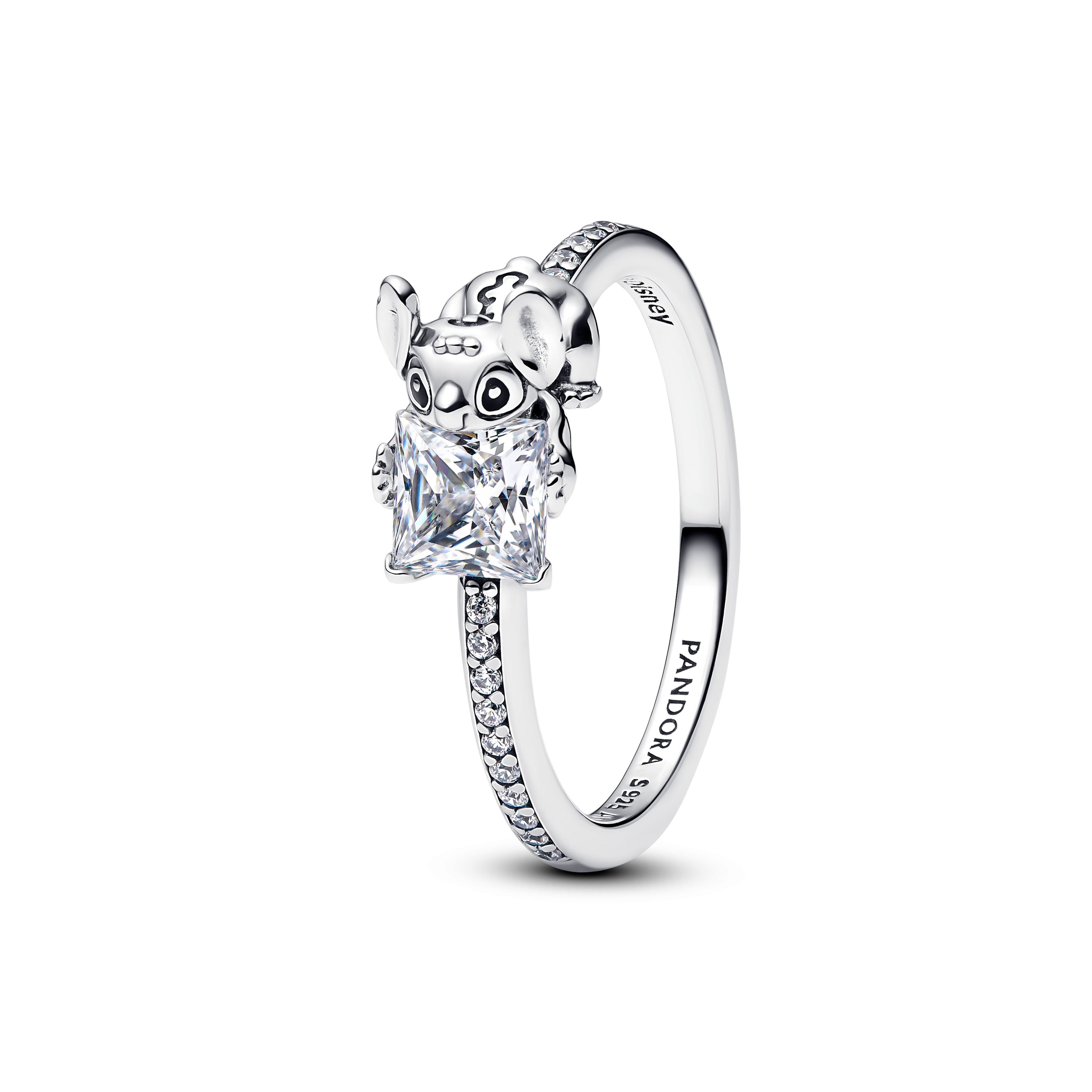 Disney Stitch sterling silver ring with clear cubi