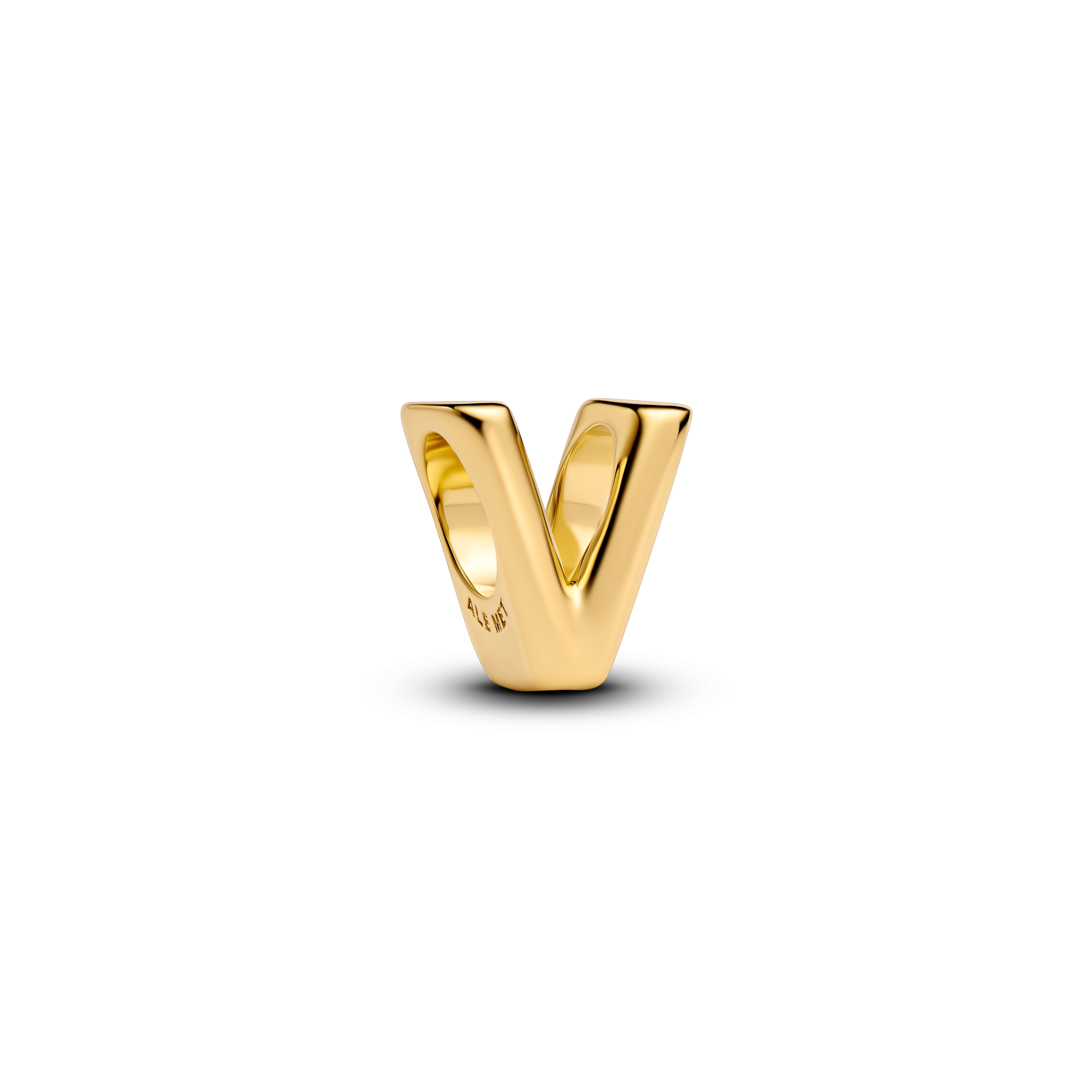 Letter V 14k gold-plated charm