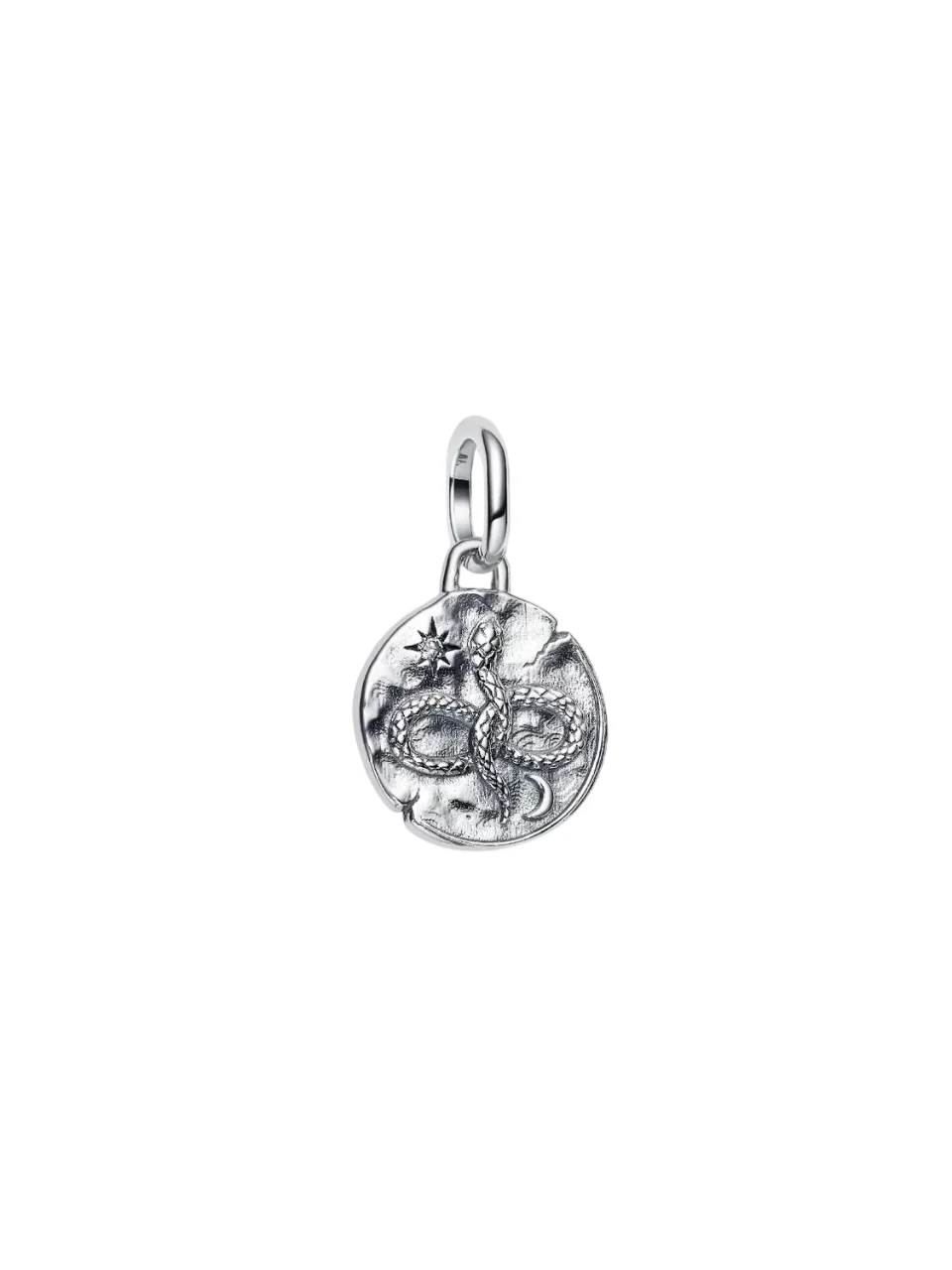 Infinity snake sterling silver medallion with clea
