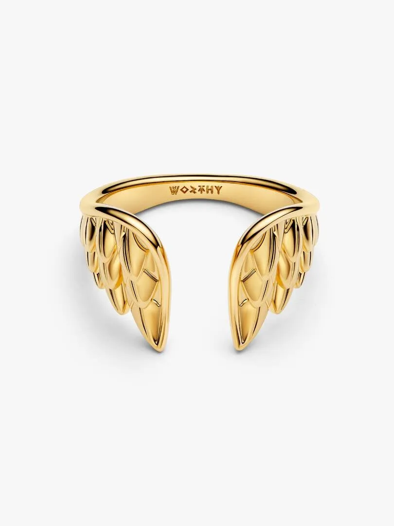 Marvel Thor wings 14k gold-plated ring/164222C00-56