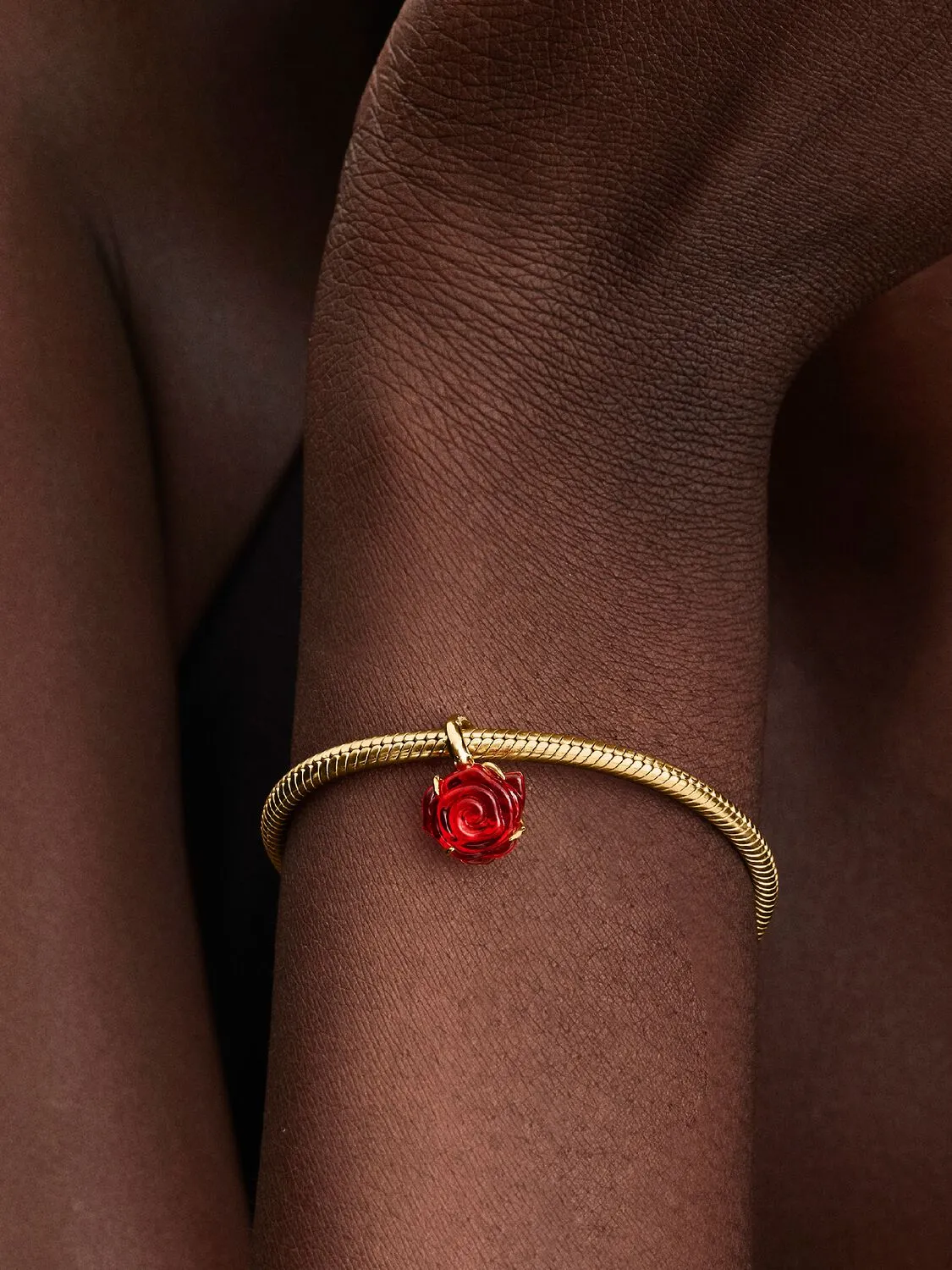 Disney Beauty and The Beast rose 14k gold-plated d