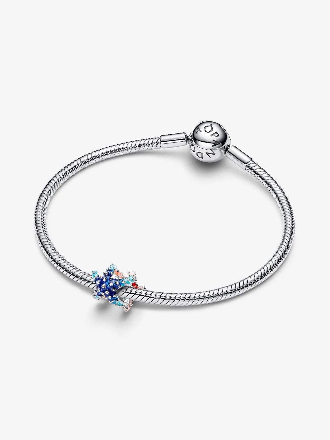 Starfish sterling silver charm with shaded blue and pink enamel/ 793817C01