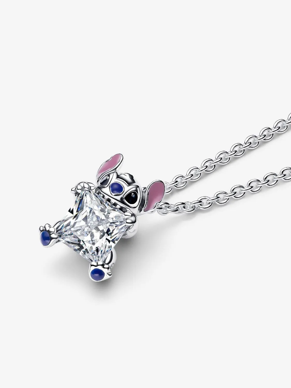 Disney Stitch pendant necklace with clear cubic zirconia, purple, blue and black enamel/ 393743C01-45