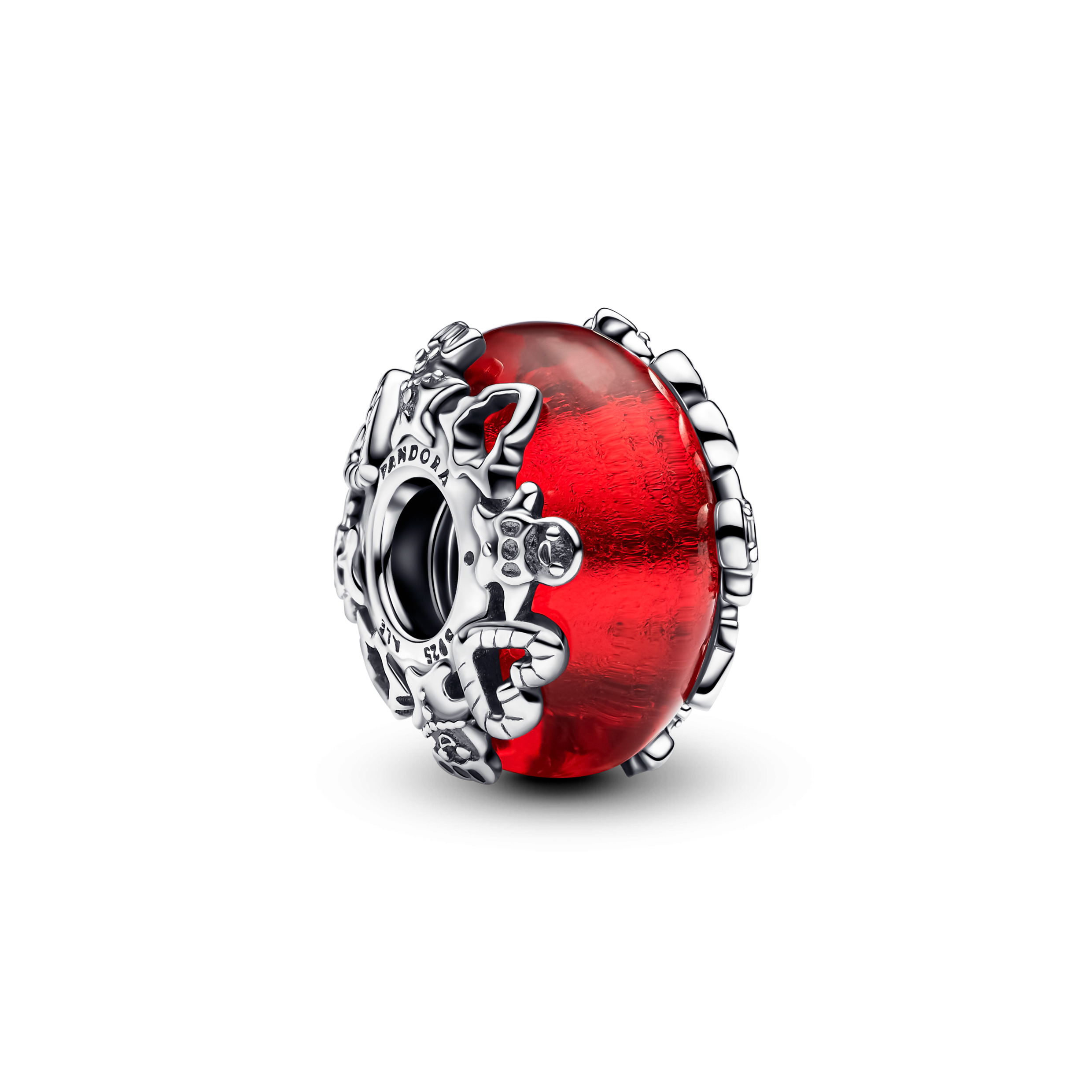 Christmas motives sterling silver charm with red M