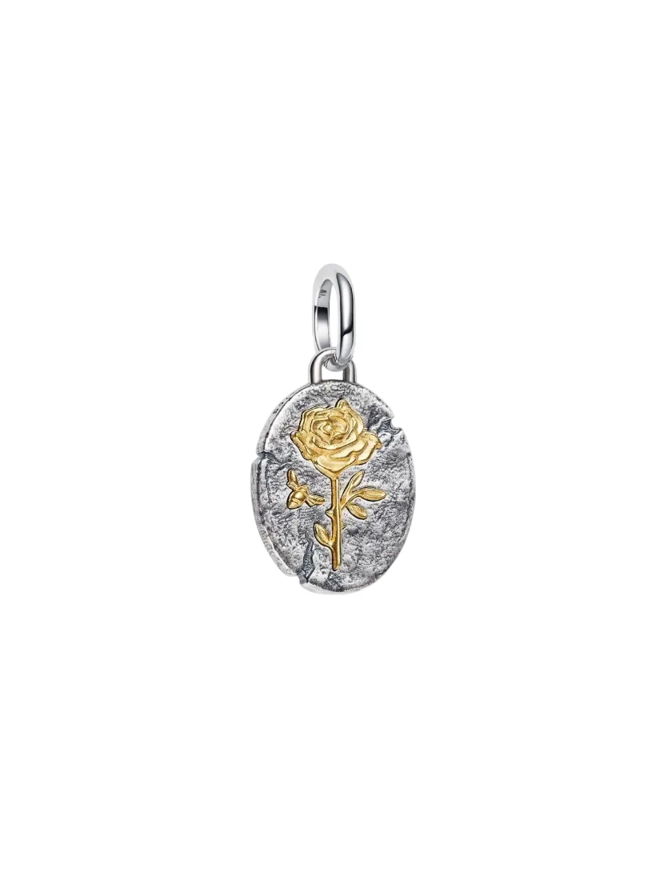 Rose sterling silver and 14k gold-plated medallion