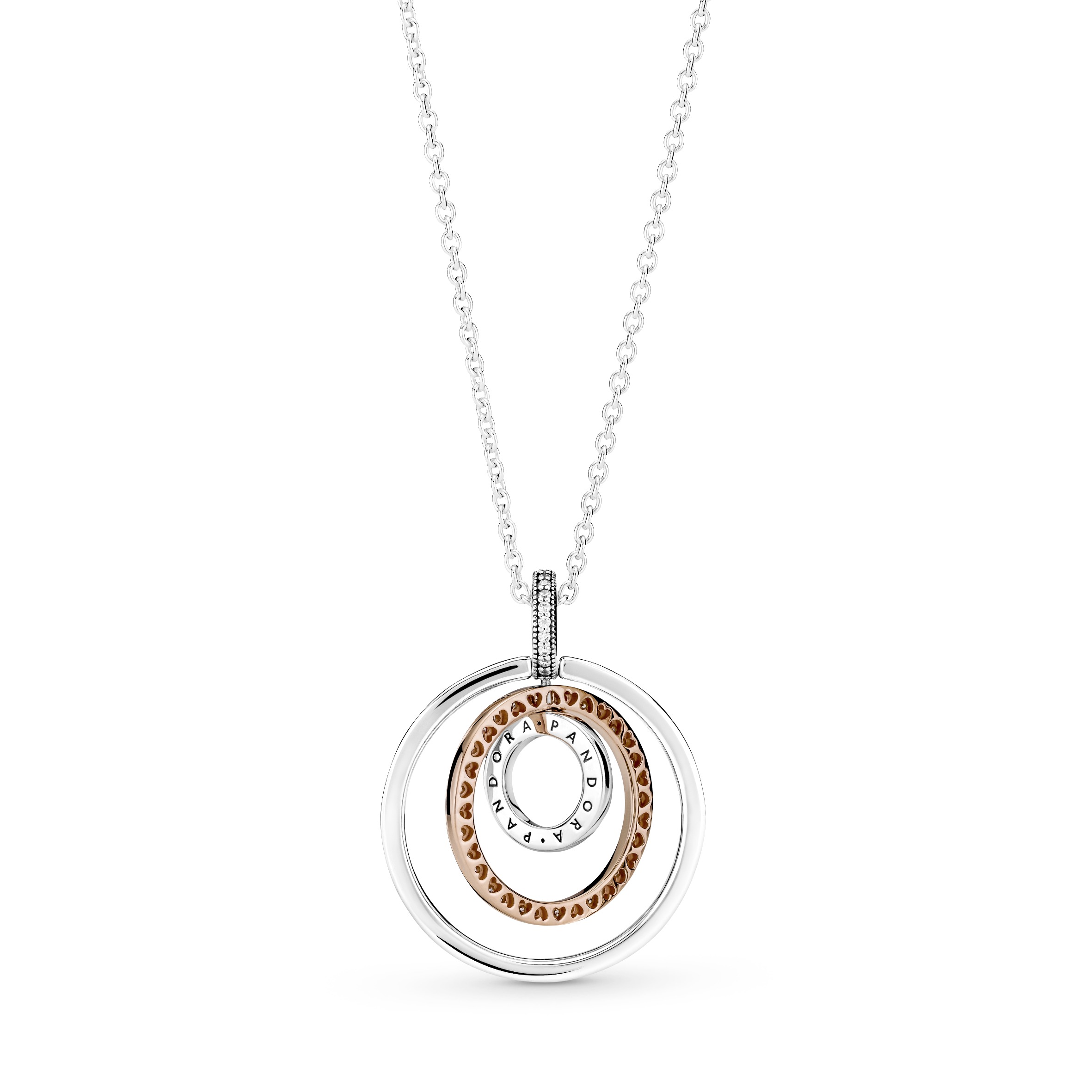 Pandora logo interlocking circles sterling silver 