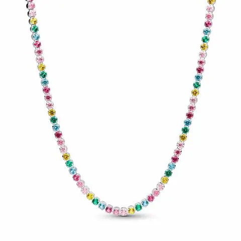 Sterling silver necklace with yellow, blue, phlox 
