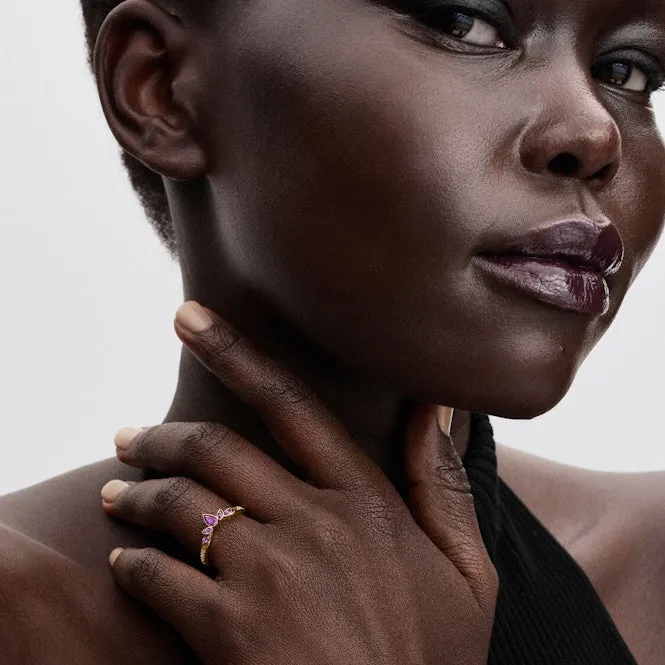 Disney Frozen Anna 14k gold-plated ring with viole