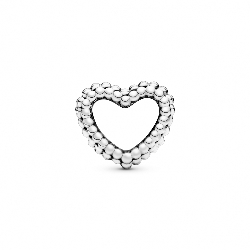 Beaded heart silver charm/ 797516