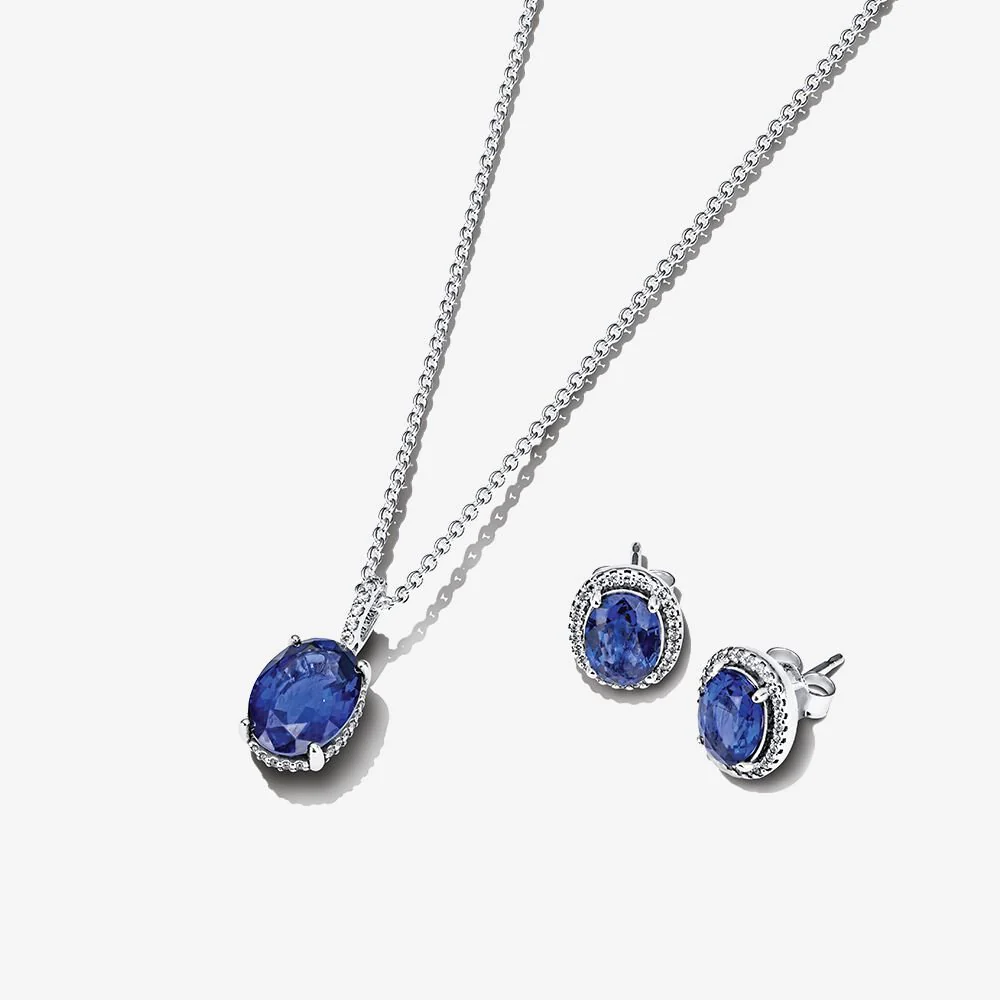 Sparkling Statement Halo Jewelry Set