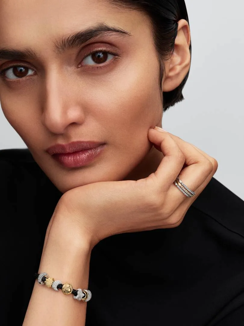 Textured globe 14k gold-plated mini charm/ 764529C00