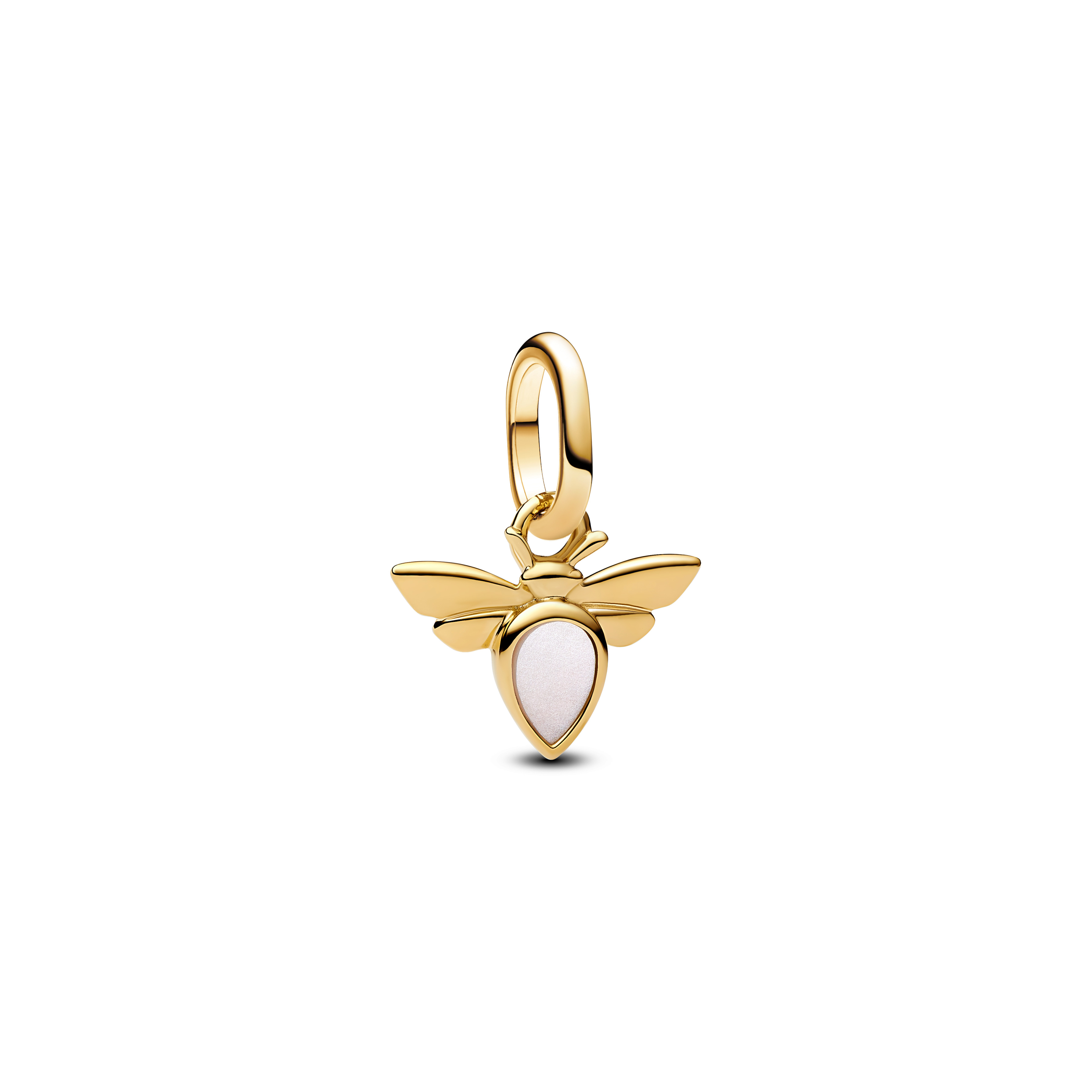 Bee 14k gold-plated mini dangle with white bioresi