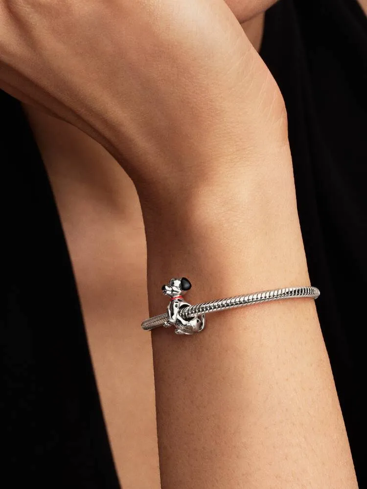 Disney Patch sterling sillver charm with red, pink