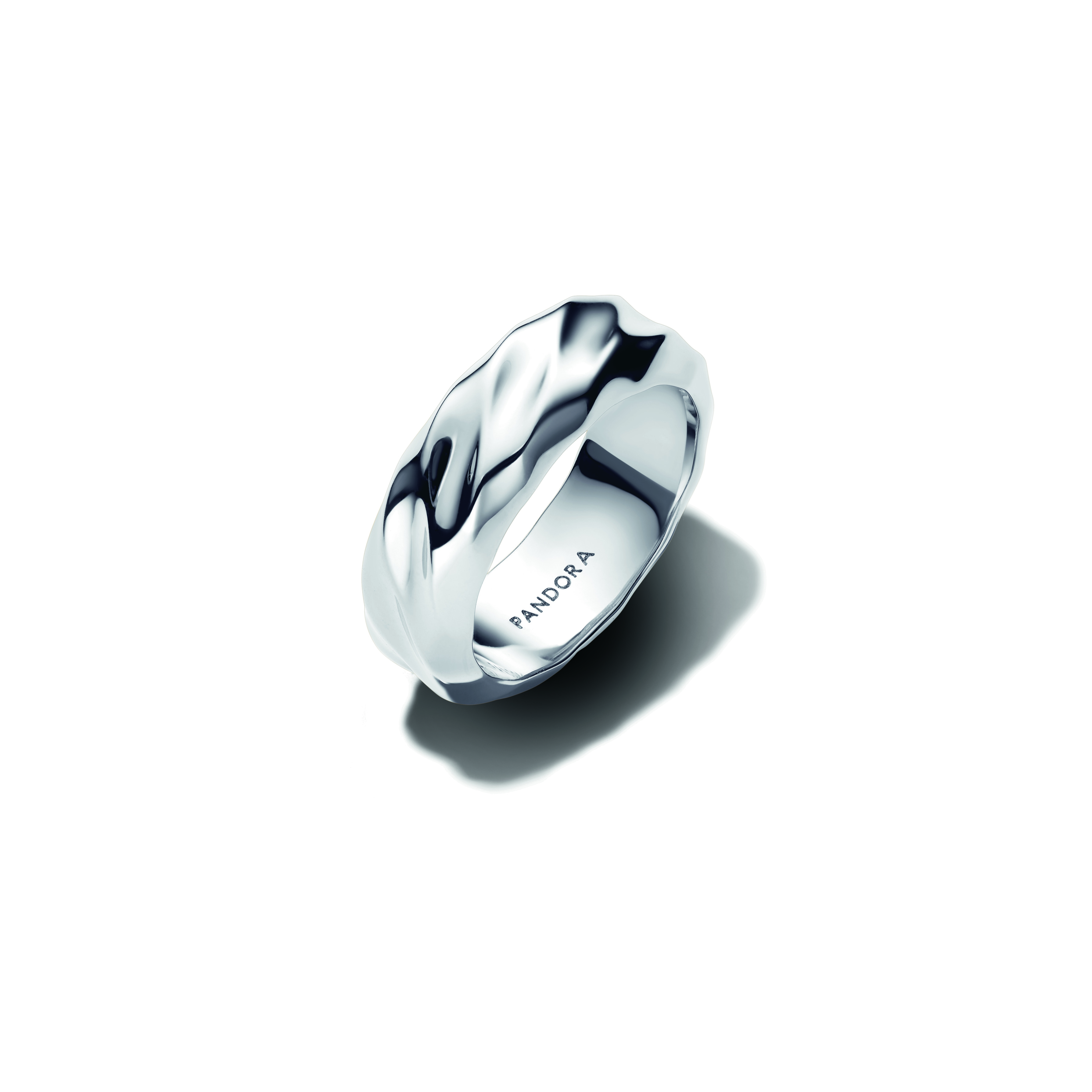 Rippled sterling silver ring