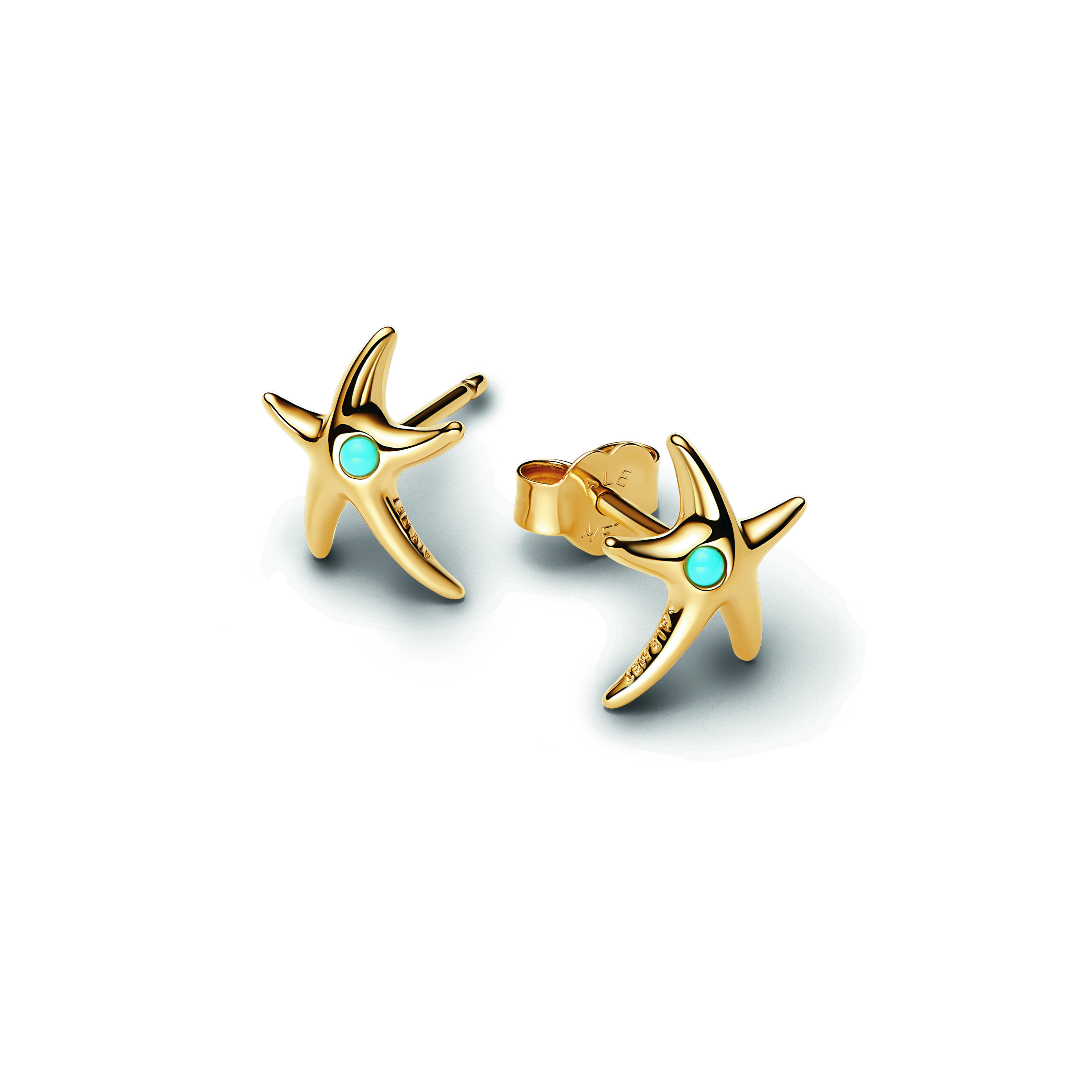 Starfish 14k gold-plated stud earrings with capri 