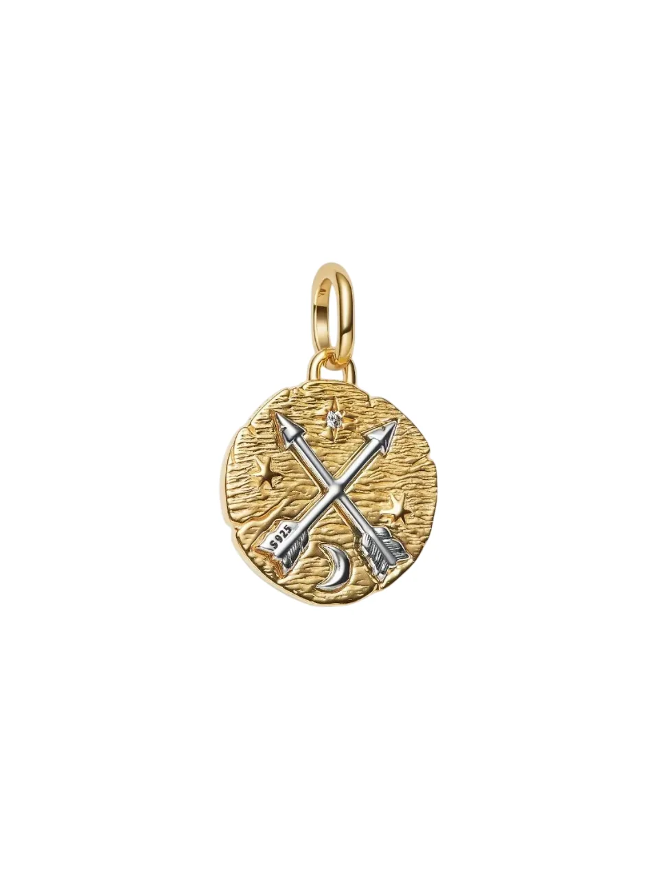 Crossing arrows sterling silver and 14k gold-plate