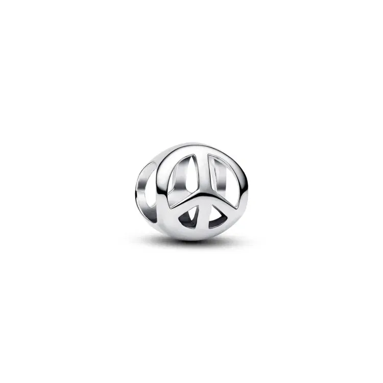 Peace symbol sterling silver mini charm