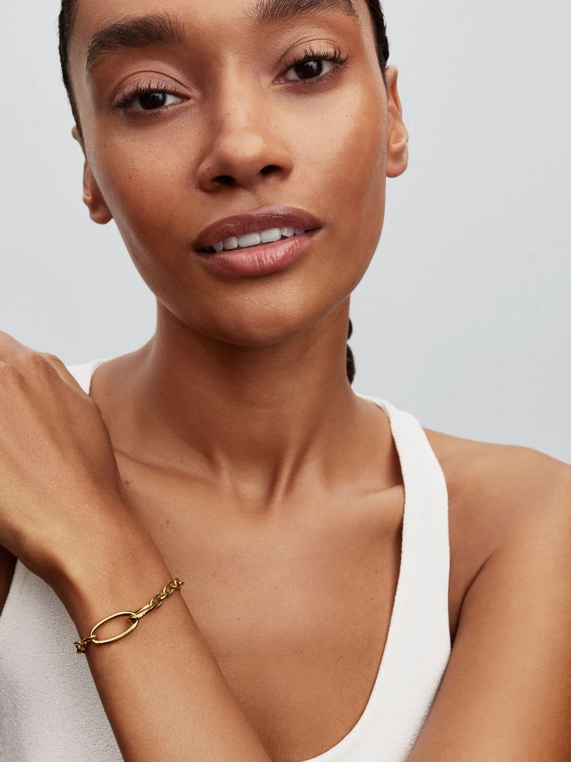 14k gold-plated oval link bracelet/ 564678C00-2