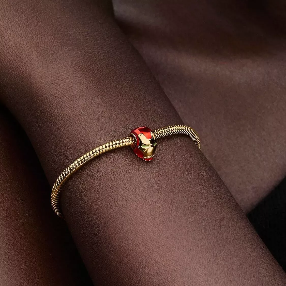 Marvel Iron Man 14k gold-plated charm with glow in