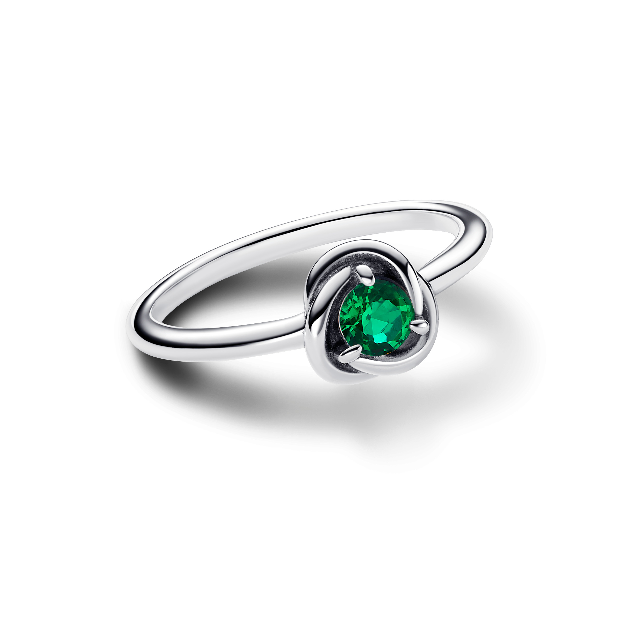 Sterling silver ring with royal green crystal