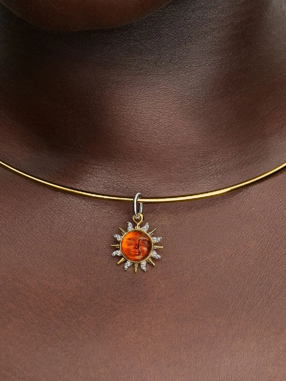 Sun sterling silver and 14k gold-plated dangle wit