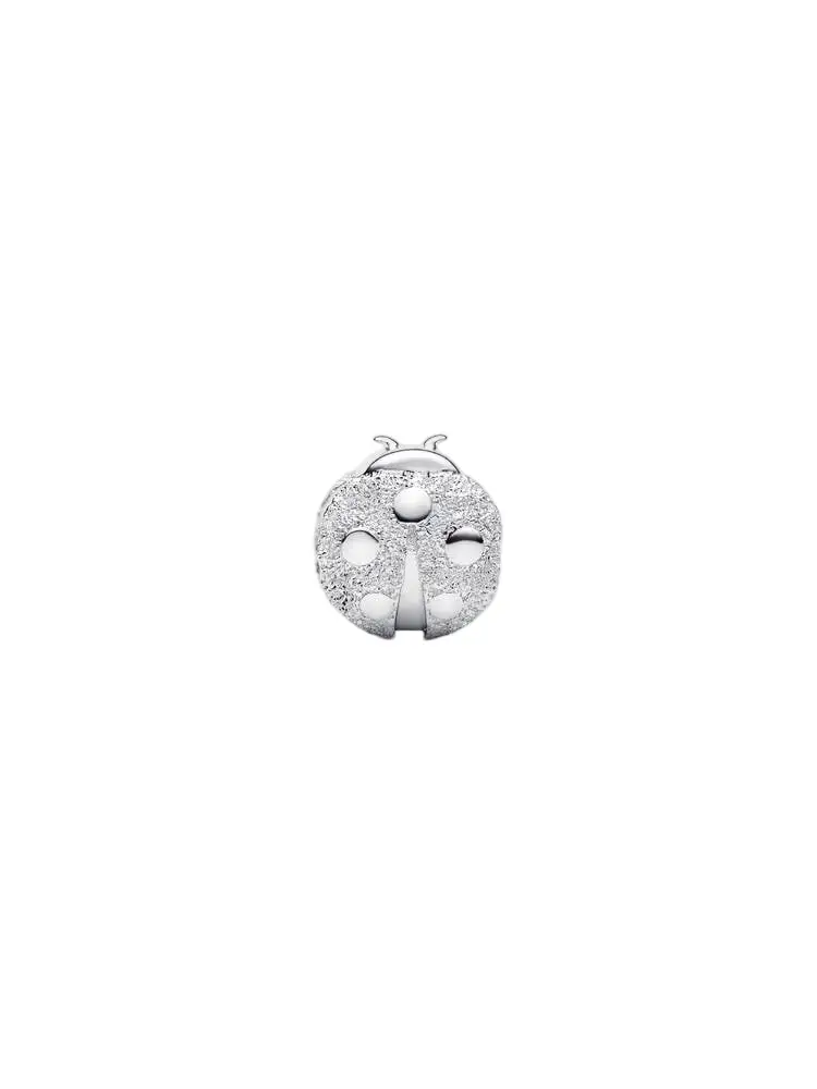 Textured ladybird sterling silver mini charm/ 794527C00