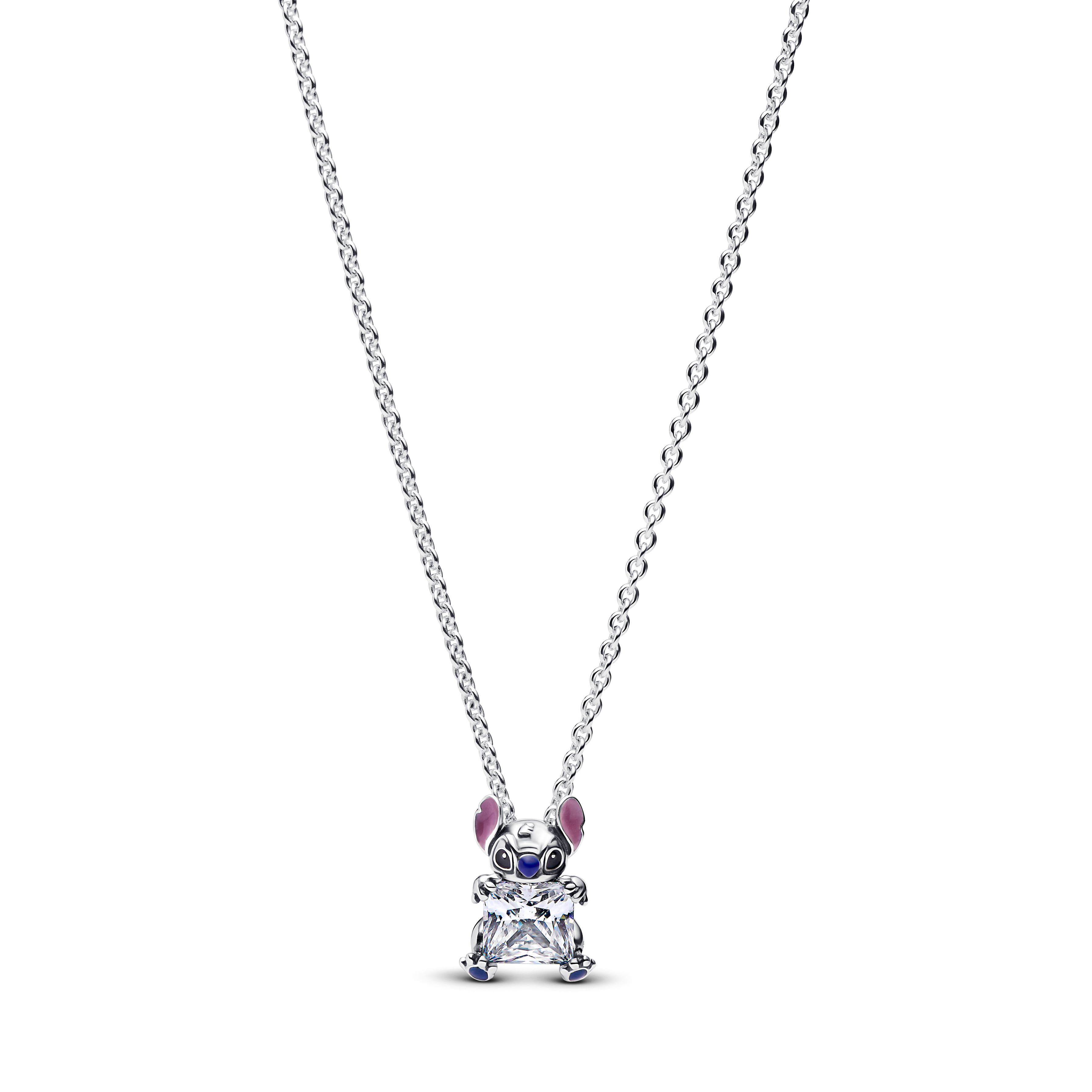 Disney Stitch pendant necklace with clear cubic zi