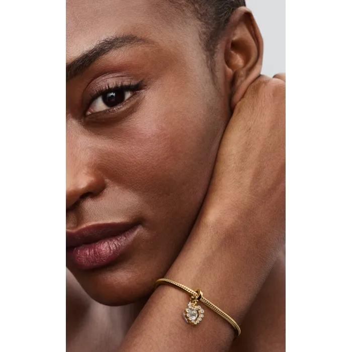 Heart sterling silver and 14k gold-plated double d